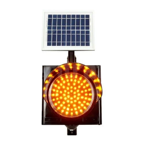 200 mm Led'li Güneş Enerjili Flaşör Siyah Standart Sarı