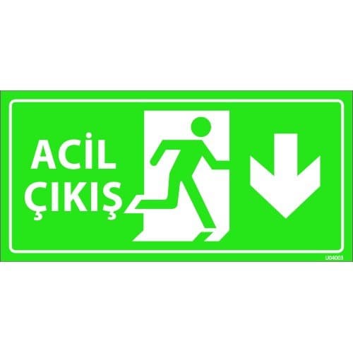 Acil Çıkış  Levhası 12x24 cm