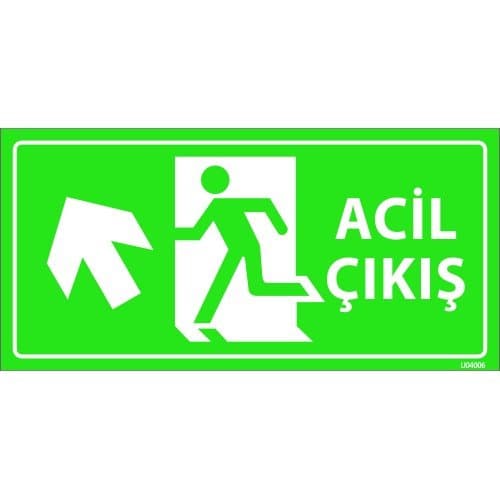 Acil Çıkış  Levhası 12x24 cm