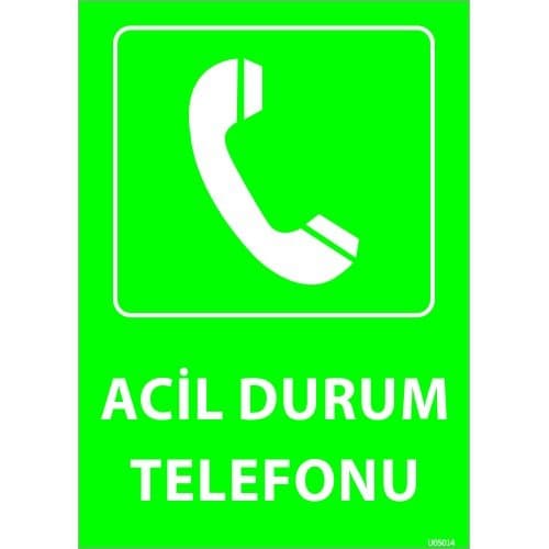 Acil Durum Telefonu Levhası 25x35 cm