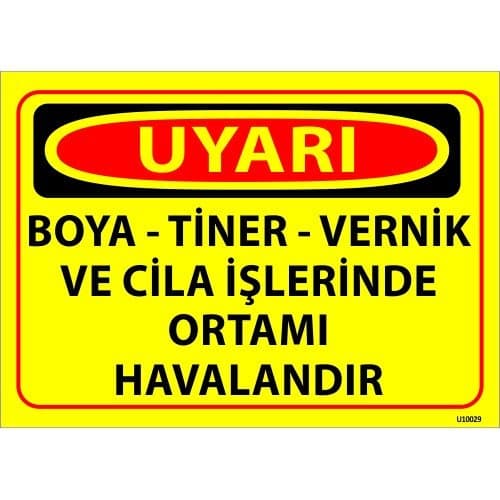 Boya-Tiner-Vernik Ve Cila İşlerinde Ortamı Havalandır Levhası 25x35 cm