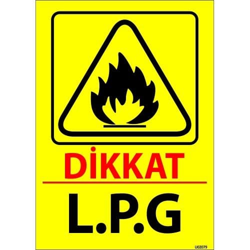Dikkat L.P.G Levhası 25x35 cm