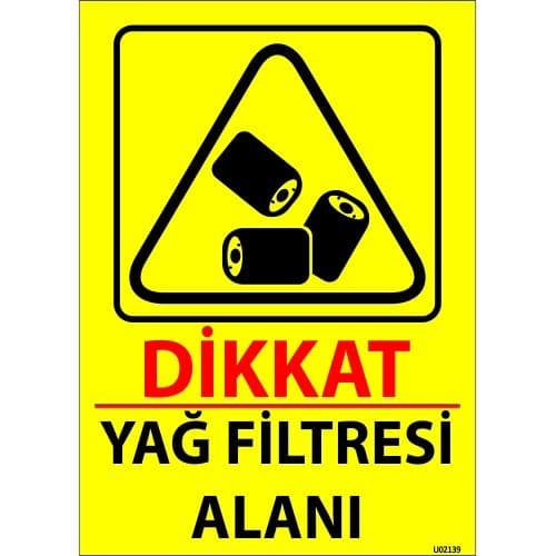 Dikkat Yağ Filtresi Alanı Levhası 25x35 cm