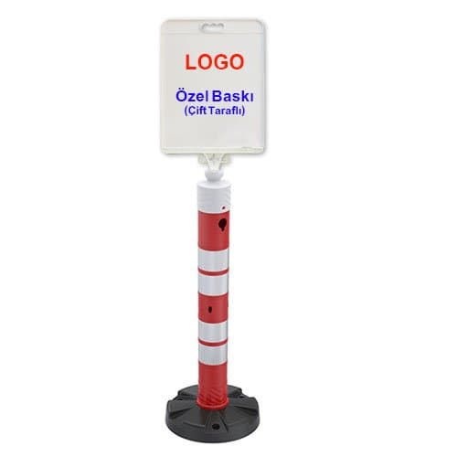 Dubalı Uyarı Dikme 110 MM Reflektifli + Dikdörtgen Tabela + Baskılı