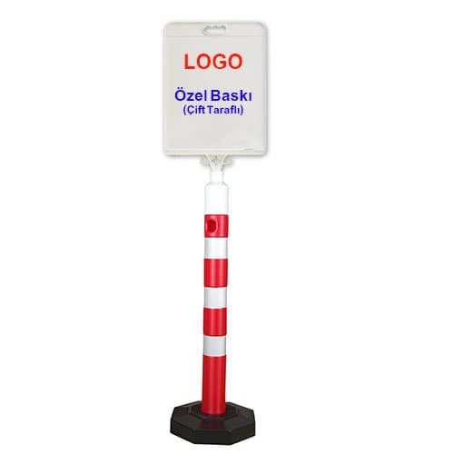 Dubalı Uyarı Dikme 110MM + Dikdörtgen Tabela + Baskılı