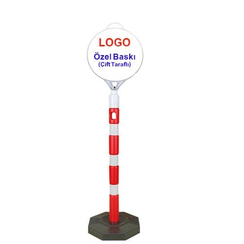 Dubalı Uyarı Dikme 60MM + Yuvarlak Tabela + Baskılı