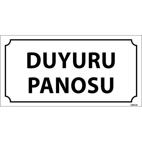 Duyuru Panosu Levhası 12x24 cm