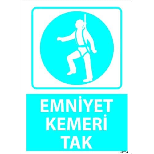 Emniyet Kemeri Tak Levhası 25x35 cm