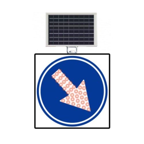 Güneş Enerjili (Solar) Ledli Sağa Mecburi Yön 60x60 cm
