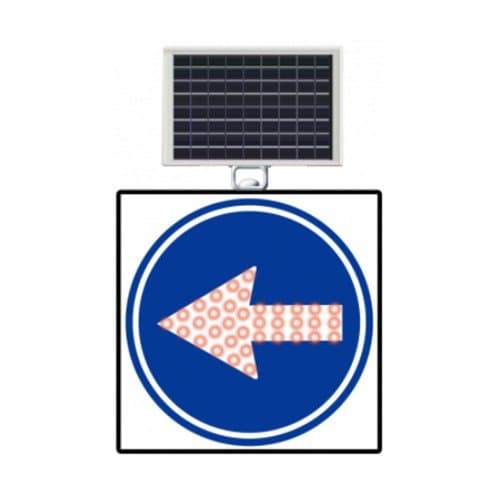 Güneş Enerjili (Solar) Ledli Soldan Gidiniz Levhası 60x60 cm