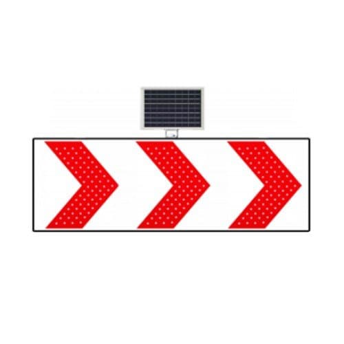 Güneş Enerjili (Solar) Sağa Tehlikeli Viraj Levhası 180x60 cm