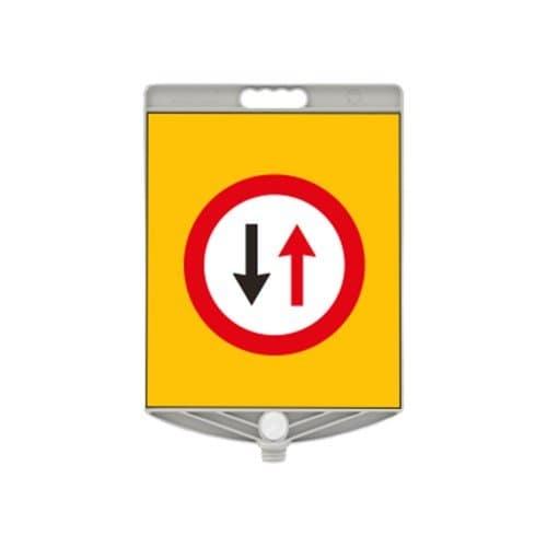 İki Yönlü Trafik Tabelası 340X400mm Ppc Uyarı Levhası