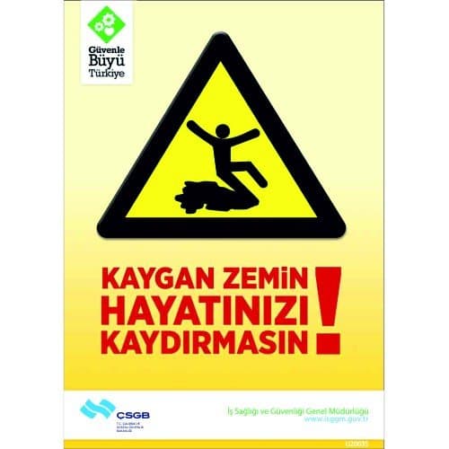 Kaygan Zemin Hayatınızı Kaydırmasın Levhası 25x35 cm