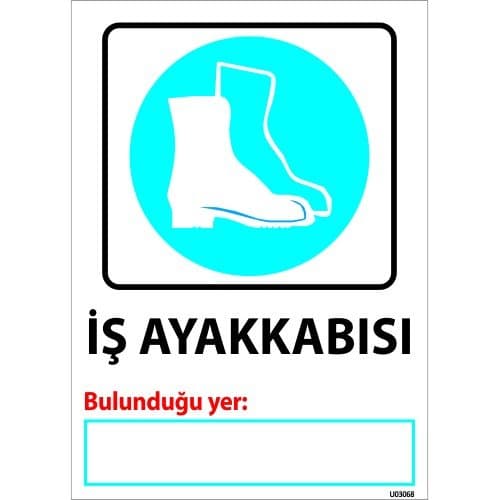 İş Ayakkabısı Levhası 25x35 cm