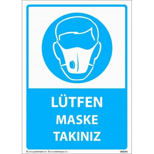 Lütfen Maske Takınız Levhası 25x35 cm
