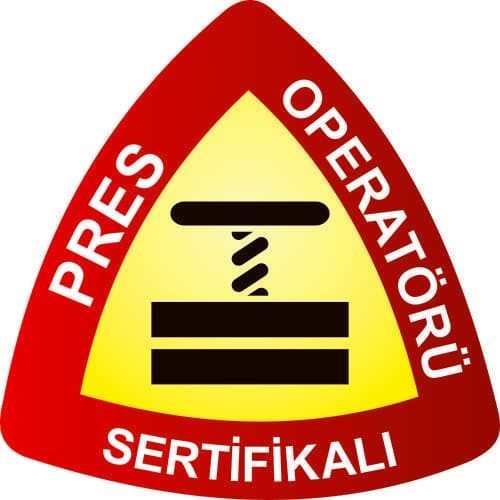 Pres Operatörü Sertifikalı Levhası 25x35 cm