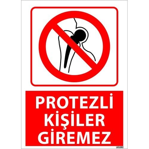 Protezli Kişiler Giremez Uyarı Levhası 25x35 cm