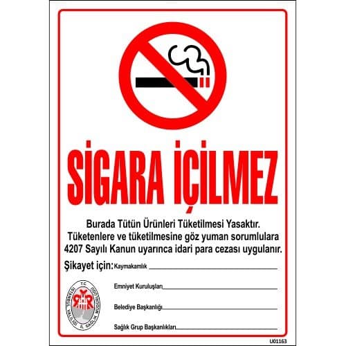 Sigara İçilmez Levhası 25x35 cm