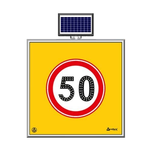Solar Ledli Yol Bakim Levhasi(100X100Cm) 50 Kmh
