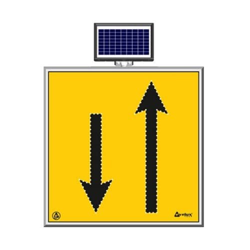 Solar Ledli Yol Bakim Levhasi(100X100Cm) Çift Yönlü Yol