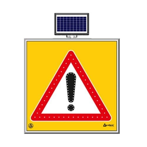 Solar Ledli Yol Bakim Levhasi(100X100Cm) Dikkat