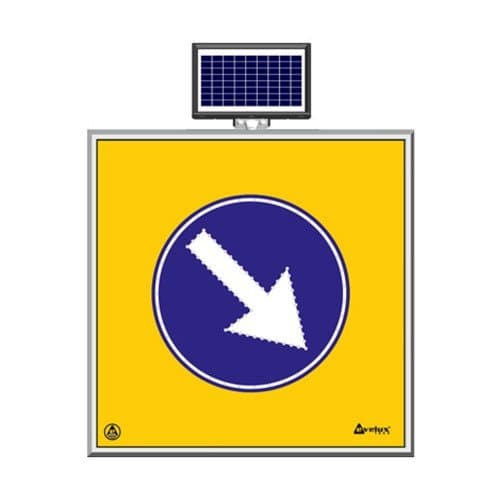 Solar Ledli Yol Bakim Levhasi(100X100Cm) Sağ Yön