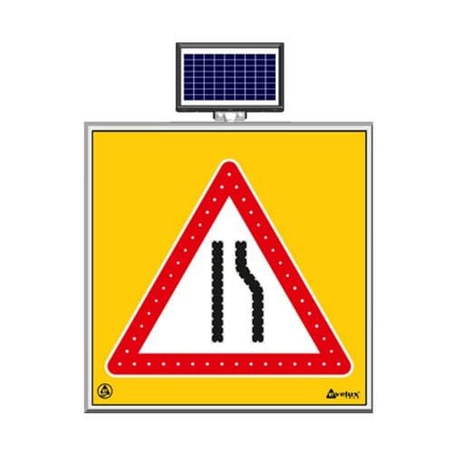 Solar Ledli Yol Bakim Levhasi(100X100Cm) Sağdan Daralan Yol