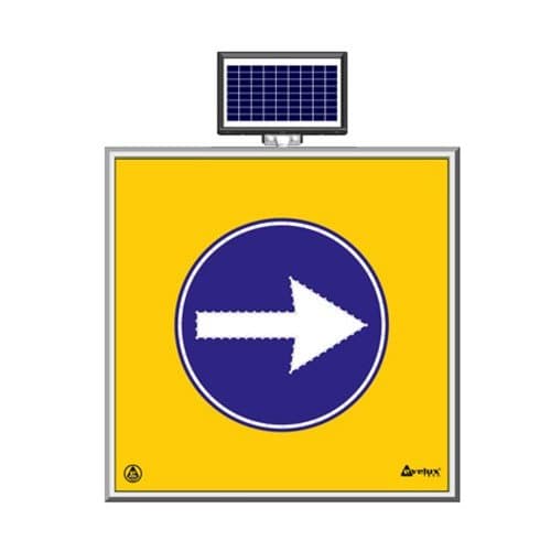 Solar Ledli Yol Bakim Levhasi(100X100Cm) Sağdan Gidiniz