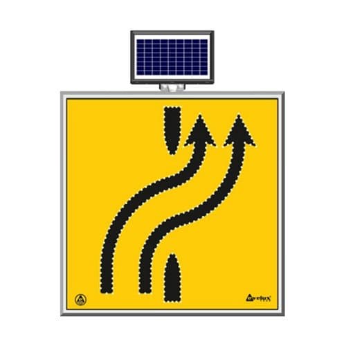 Solar Ledli Yol Bakim Levhasi (100X100Cm) Sol Yoldan Sağ Yola