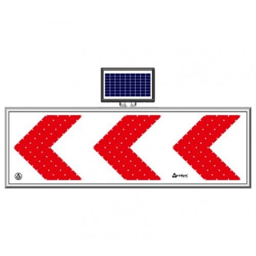 Solar Ledli Yol Bakim Levhasi (50X150Cm) Sola Tehlikeli Viraj