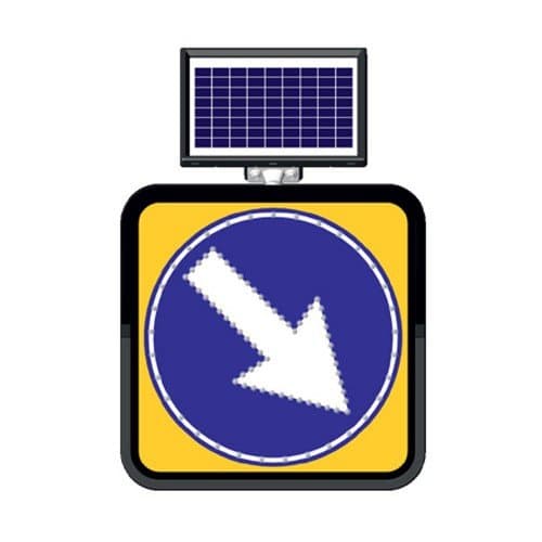 Solar Ledli Yol Bakim Levhasi (60X60Cm) Sağa Mecburi Yön