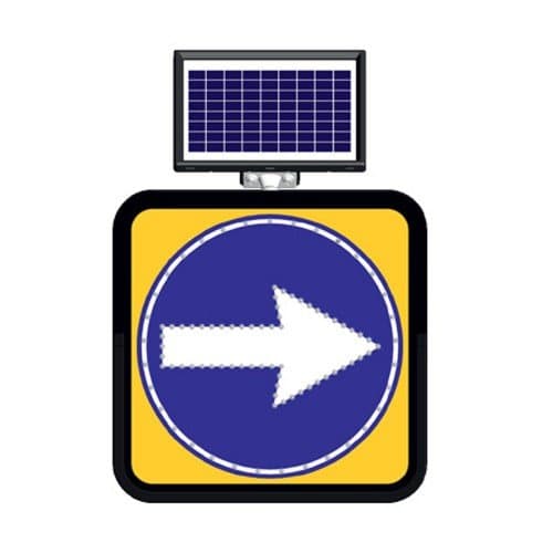 Solar Ledli Yol Bakim Levhasi (60X60Cm) Sağdan Gidiniz