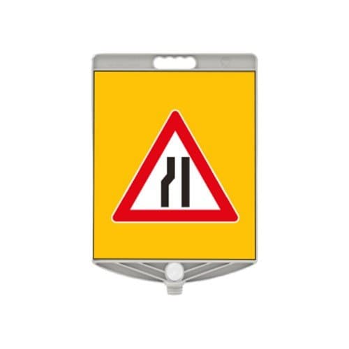Soldan Daralan Yol Tabelası 340X400mm Ppc Uyarı Levhası