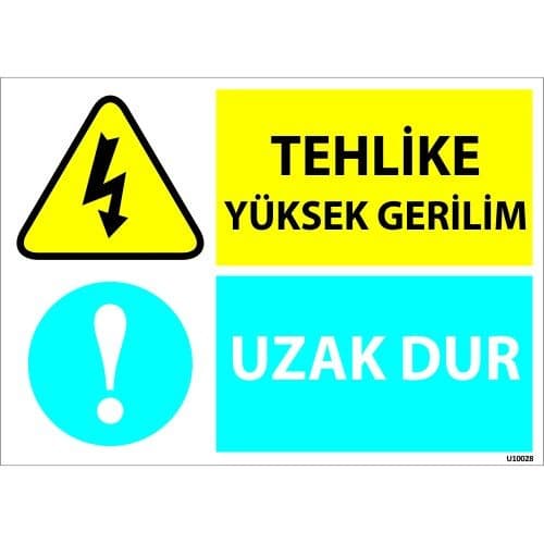 Tehlike Yüksek Gerilim Uzak Dur Levhası 25x35 cm