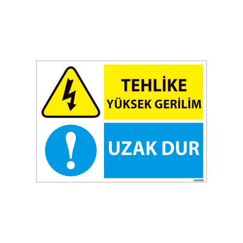Tehlike Yüksek Gerilim Uzak Dur Uyarı Levhası 25x35 cm