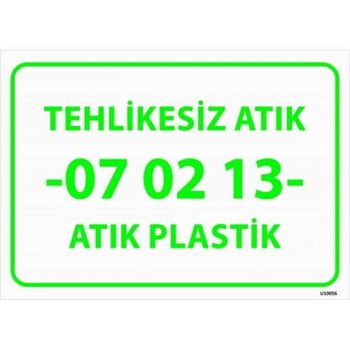 Tehlikesiz Atık 07 02 13 Atık Plastik Levhası 25x35 cm