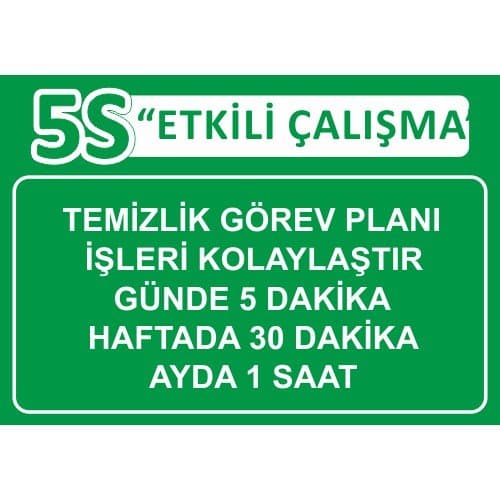 Temizlik Görev Planı Levhası 25x35 cm
