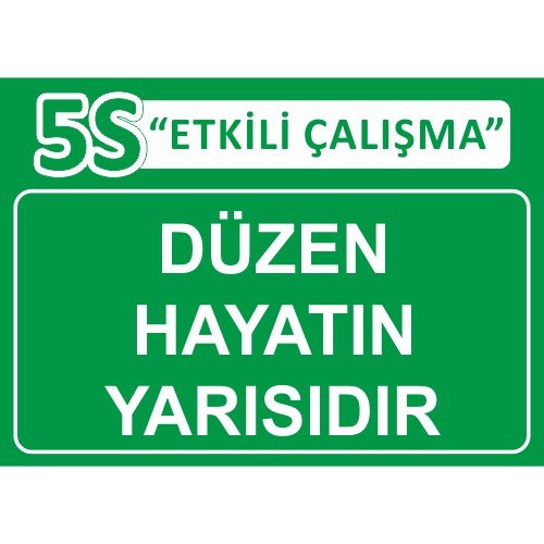 5S Etkili Çalışma Levhası 25x35 cm