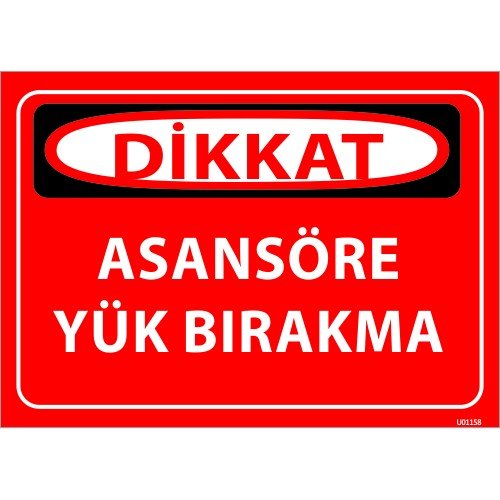 Asansöre Yük Bırakma Levhası 25x35 cm