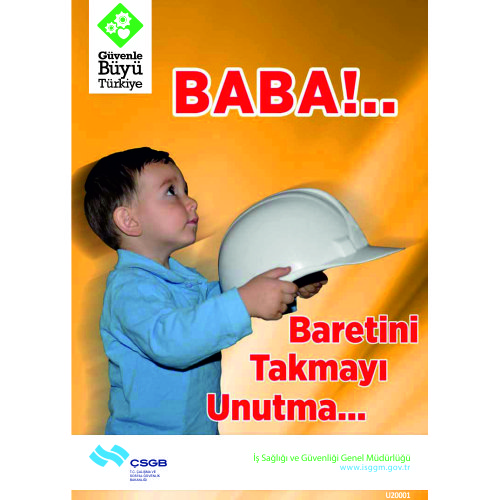 Baba!.. Baretini Takmayı Unutma... Levhası 25x35 cm