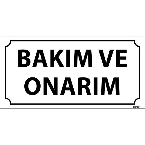 Bakım Ve Onarım Levhası 12x24 cm