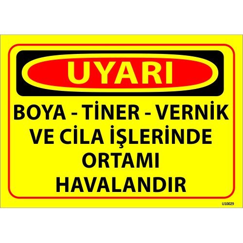 Boya-Tiner-Vernik Ve Cila İşlerinde Ortamı Havalandır Levhası 25x35 cm