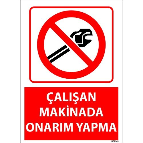 Çalışan Makinede Onarım Yapma Levhası 25x35 cm