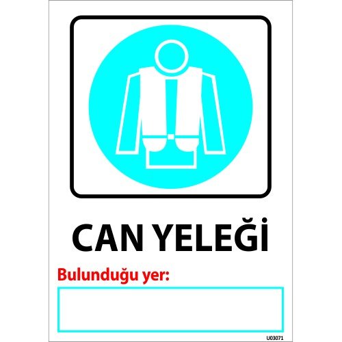 Can Yeleği Levhası 25x35 cm