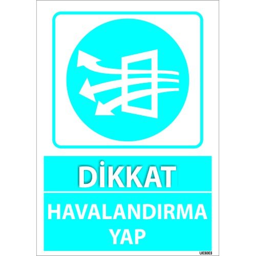Dikkat Havalandırma Yap Levhası 25x35 cm