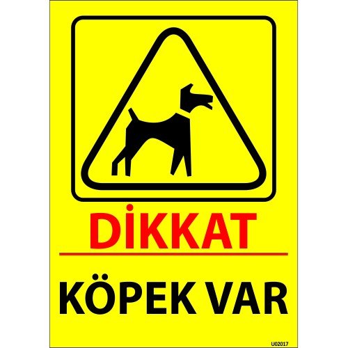 Dikkat Köpek Var Levhası 25x35 cm