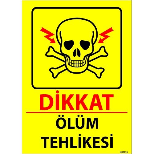 Dikkat Ölüm Tehlikesi Levhası 25x35 cm