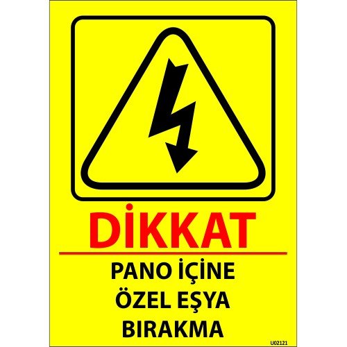Dikkat Pano İçine Özel Eşya Bırakma Levhası 25x35 cm