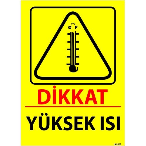 Dikkat Yüksek Isı Levhası 25x35 cm