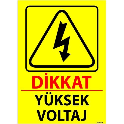 Dikkat Yüksek Voltaj Levhası 25x35 cm